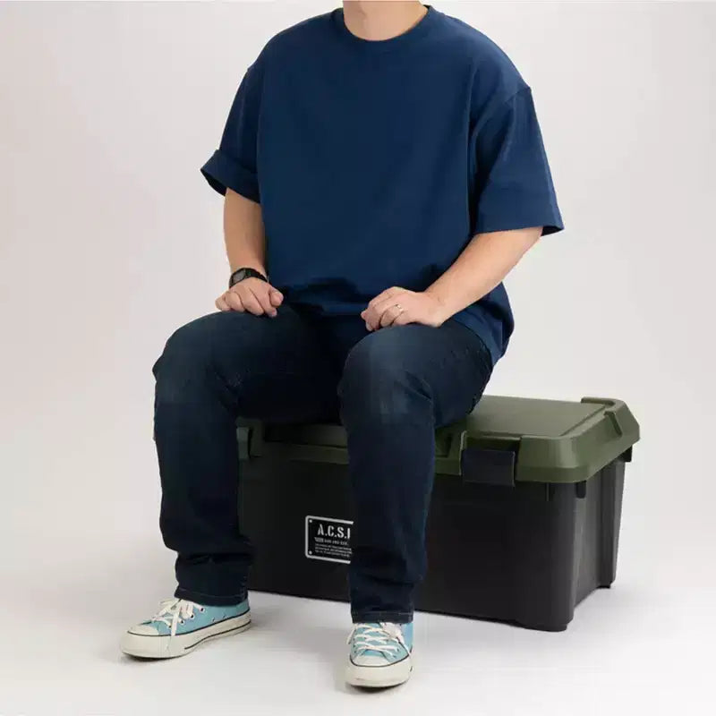 Plastic Stackable Heavy-Duty Storage Tote with Lid