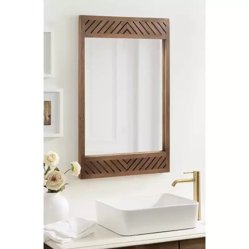 Wood Rectangle Wall Mirror 24"x36"