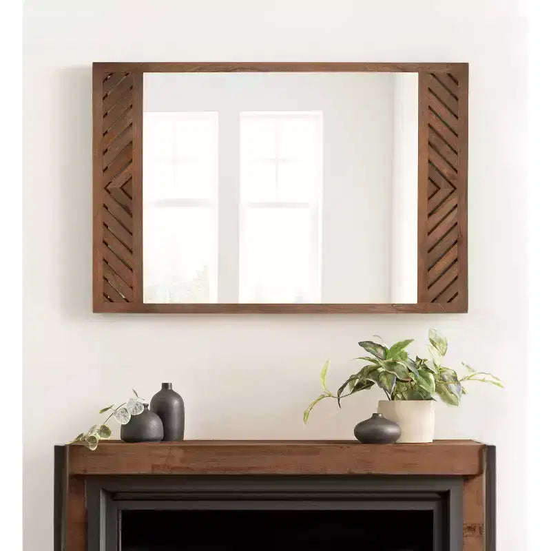 Wood Rectangle Wall Mirror 24"x36"