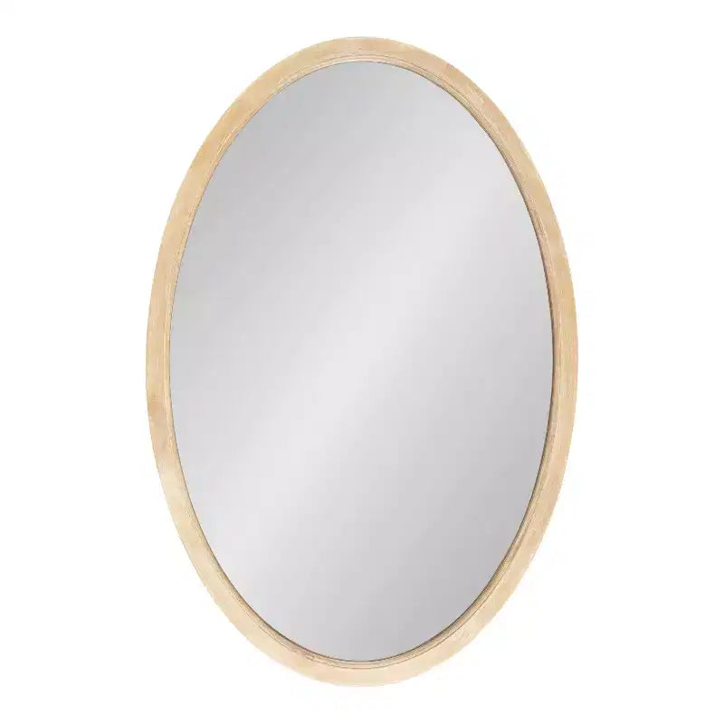 Kate & Laurel All Things Decor 24"x36" Hogan Oval Framed Mirror Natural