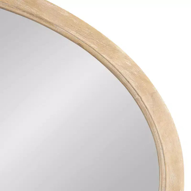 Wood Oval Framed Wall Mirror 24"x36"