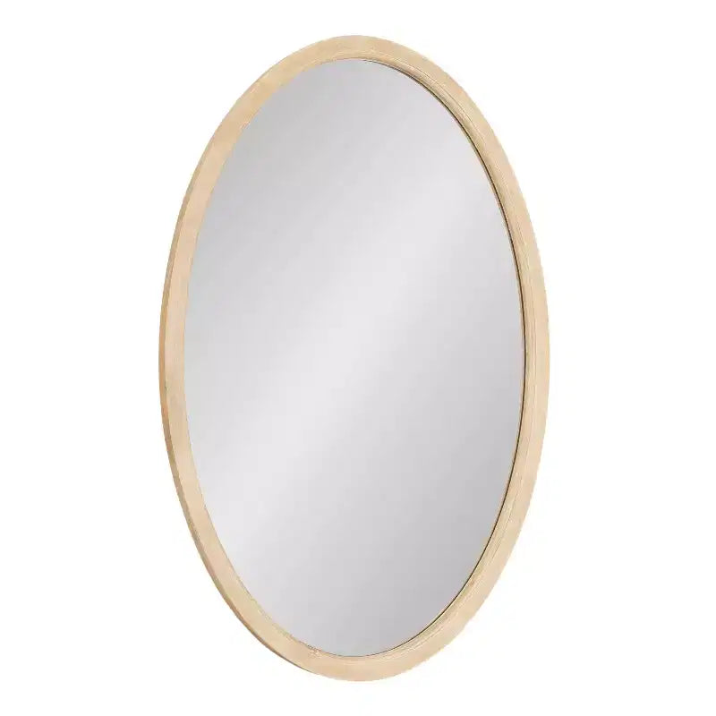 Wood Oval Framed Wall Mirror 24"x36"