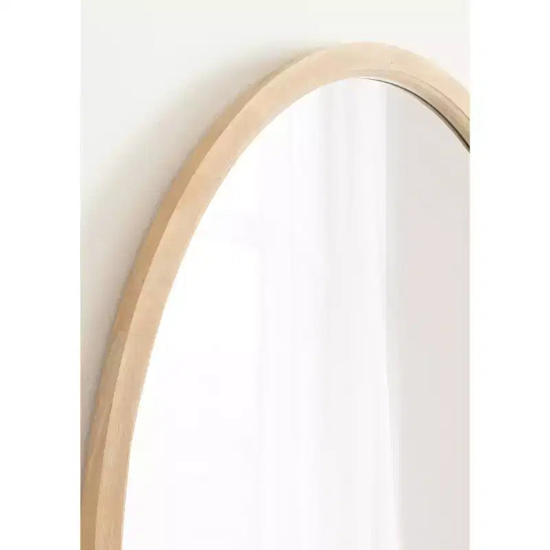 Wood Oval Framed Wall Mirror 24"x36"