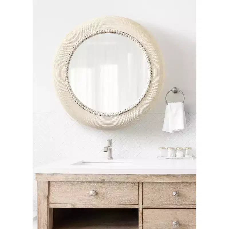 26"x26" Jonesport Round Wall Mirror Natural