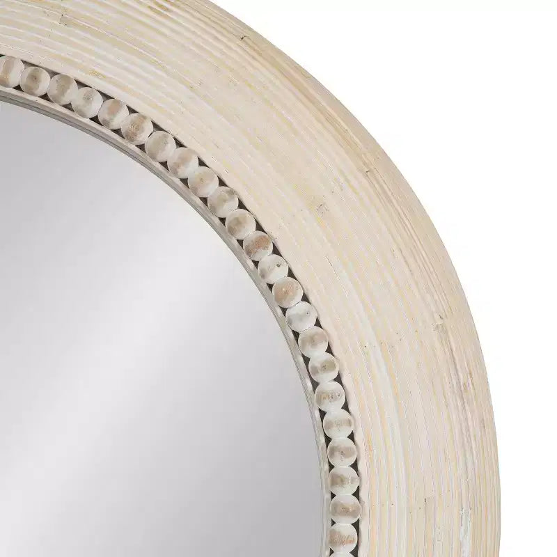 26"x26" Jonesport Round Wall Mirror Natural