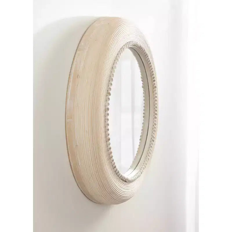 26"x26" Jonesport Round Wall Mirror Natural