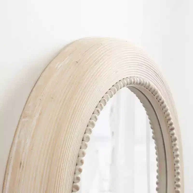 26"x26" Jonesport Round Wall Mirror Natural