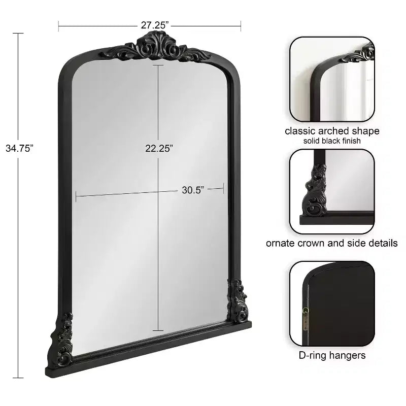 MDF Arch Wall Mirror 28"x35"