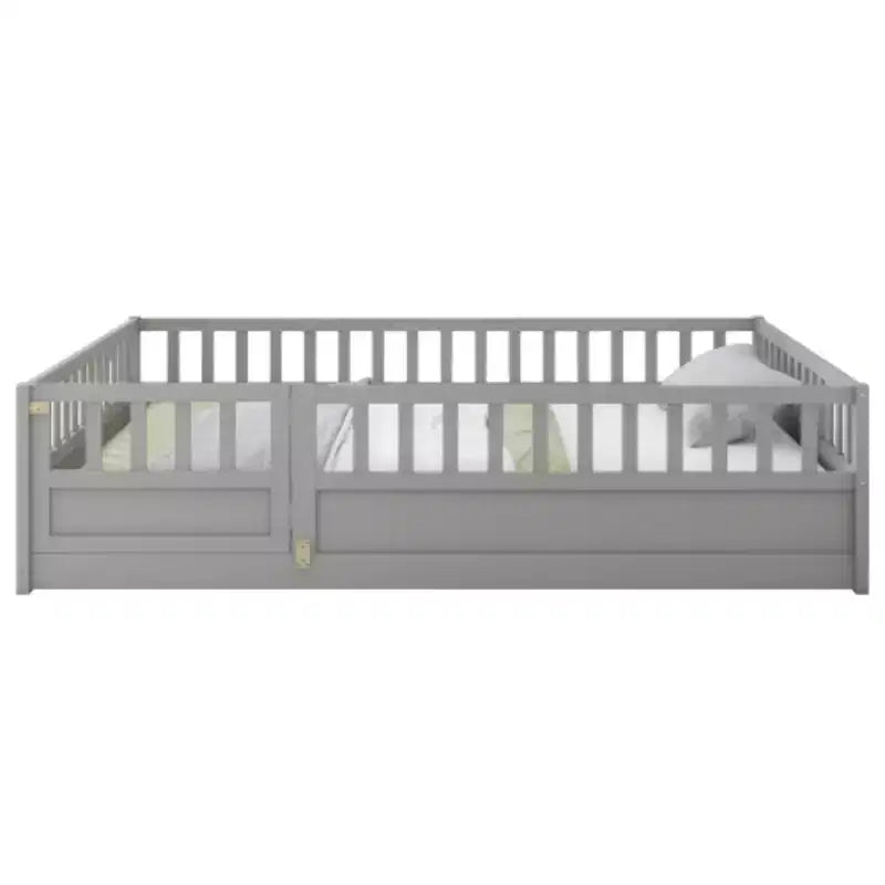 Fabric Low-Profile Floor Bed with Safety Barrier