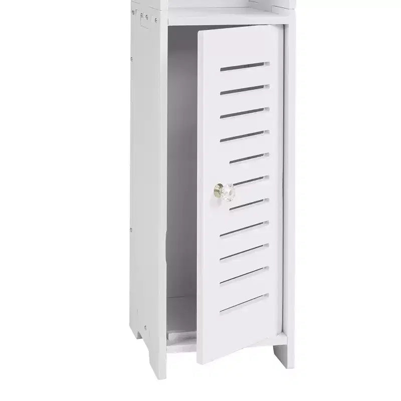 Plastic Waterproof Bathroom Corner Shelf Cabinet White