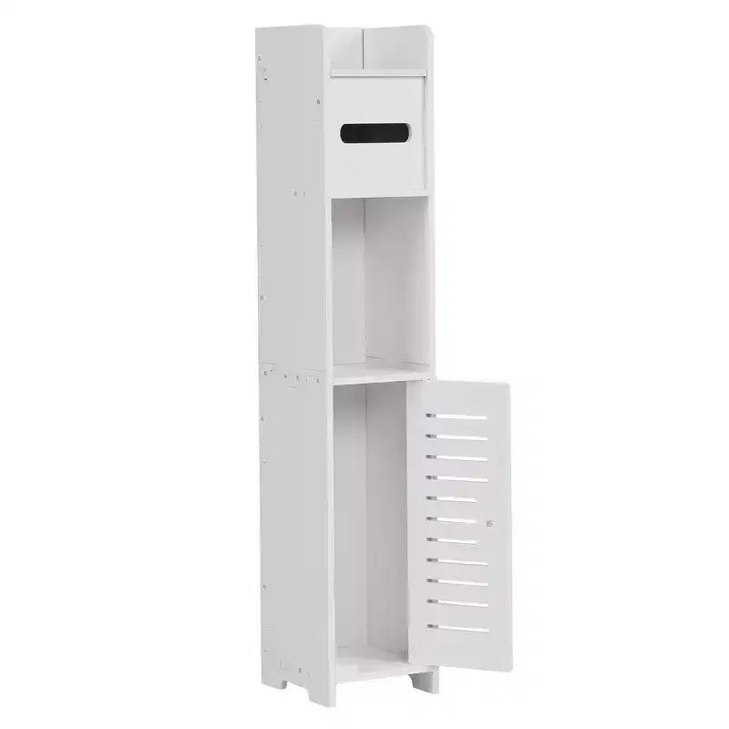 Plastic Waterproof Bathroom Corner Shelf Cabinet White
