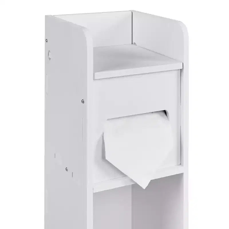 Plastic Waterproof Bathroom Corner Shelf Cabinet White