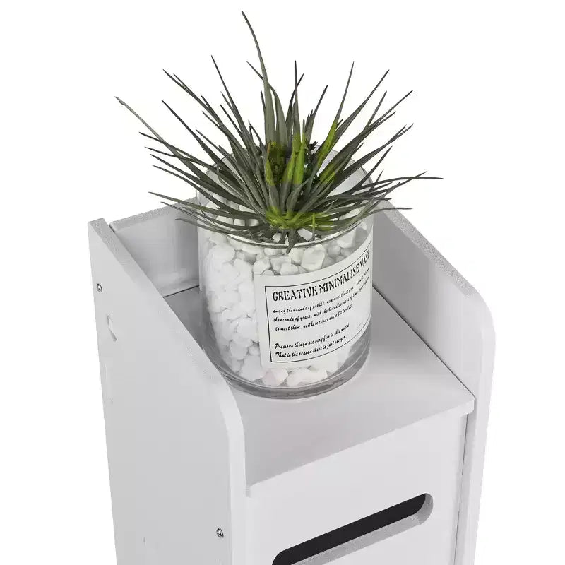 Plastic Waterproof Bathroom Corner Shelf Cabinet White