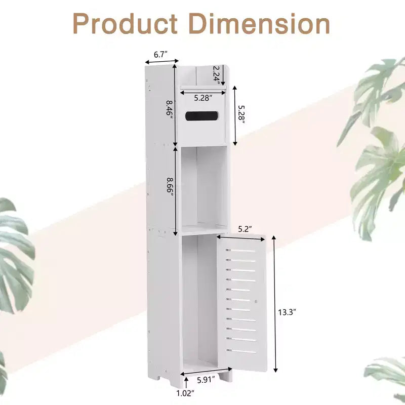 Plastic Waterproof Bathroom Corner Shelf Cabinet White