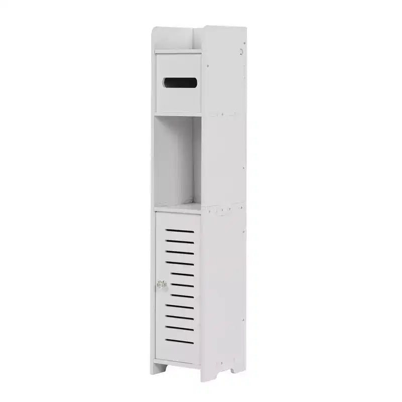 Plastic Waterproof Bathroom Corner Shelf Cabinet White