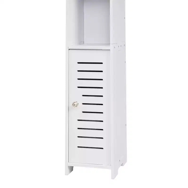 Plastic Waterproof Bathroom Corner Shelf Cabinet White