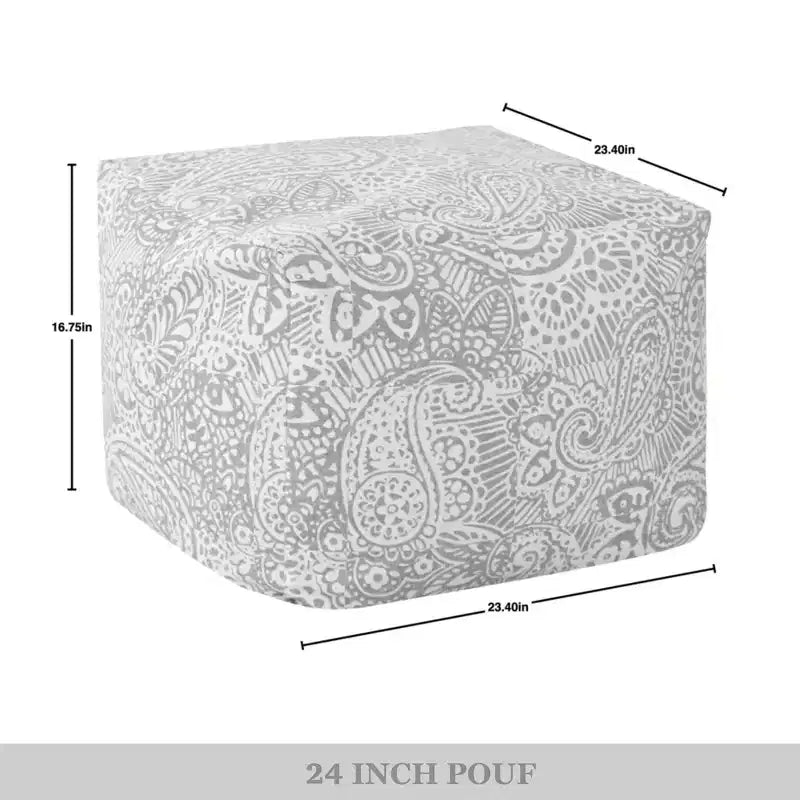 Velvet Square Pouf 24"