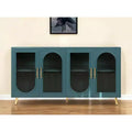 Ribbed Texture 4-Door Sideboard 60" Teal Blue