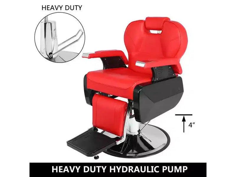 PVC Hydraulic Reclining Barber Chair 39.8''H
