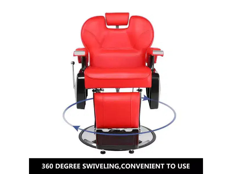 PVC Hydraulic Reclining Barber Chair 39.8''H