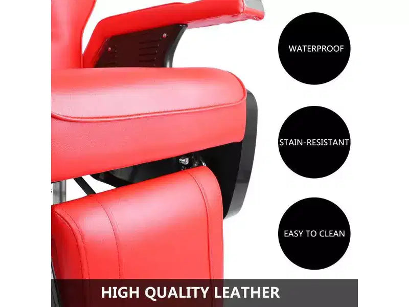 PVC Hydraulic Reclining Barber Chair 39.8''H