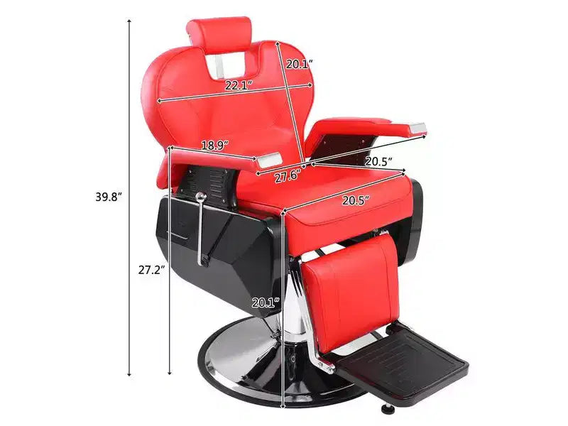 PVC Hydraulic Reclining Barber Chair 39.8''H