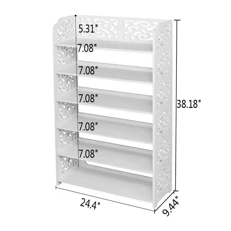 Wood-Plastic Composite 6-Tier Shoe Rack 24.21''W