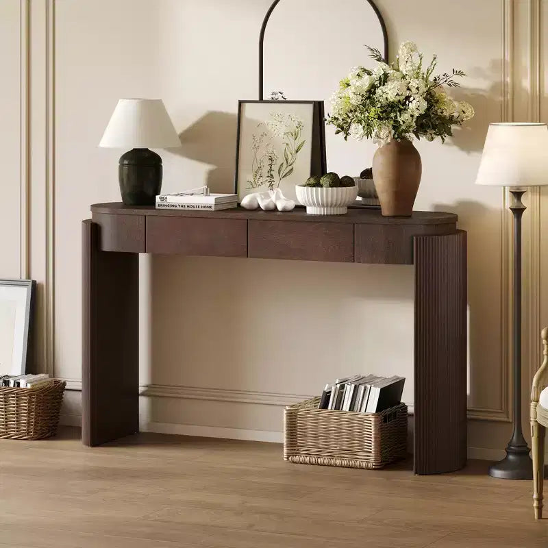 Wood Console Table 55.1''