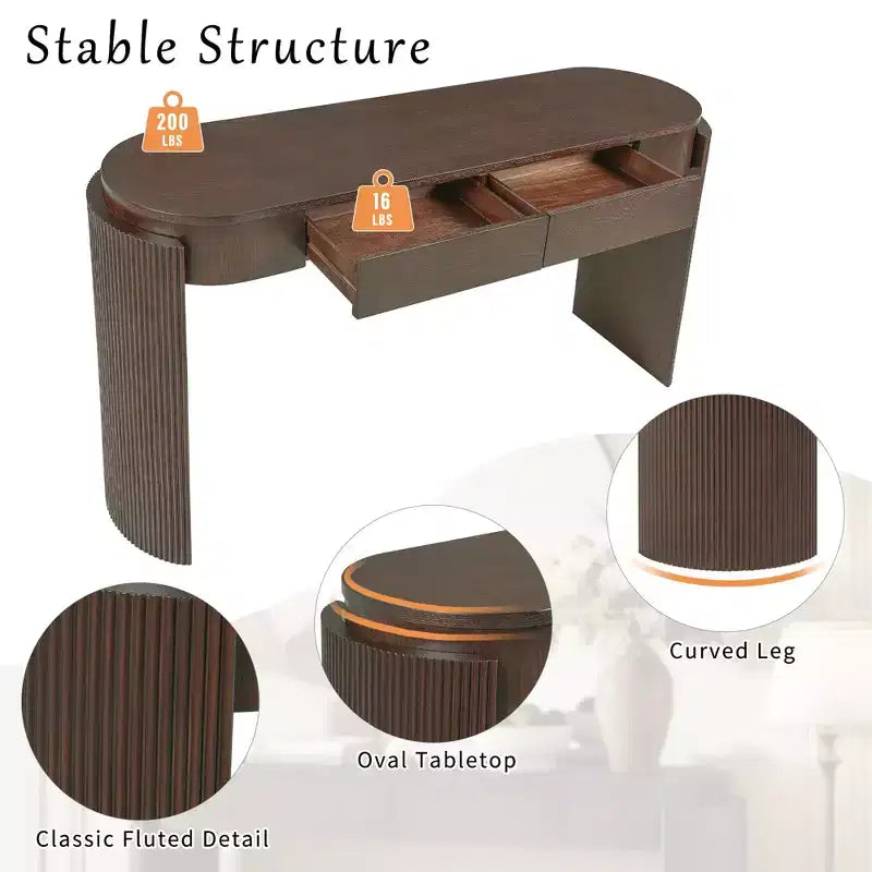 Wood Console Table 55.1''