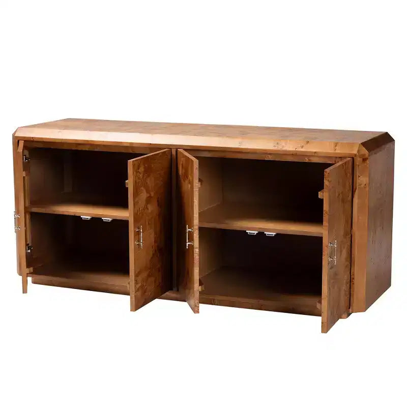 Mappa Burl Wood 4-Door Sideboard Buffet