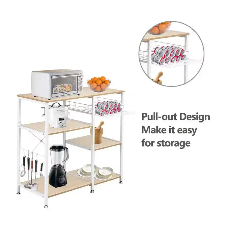 Metal 3-Tier Microwave & Kitchen Baker's Rack 35.5"