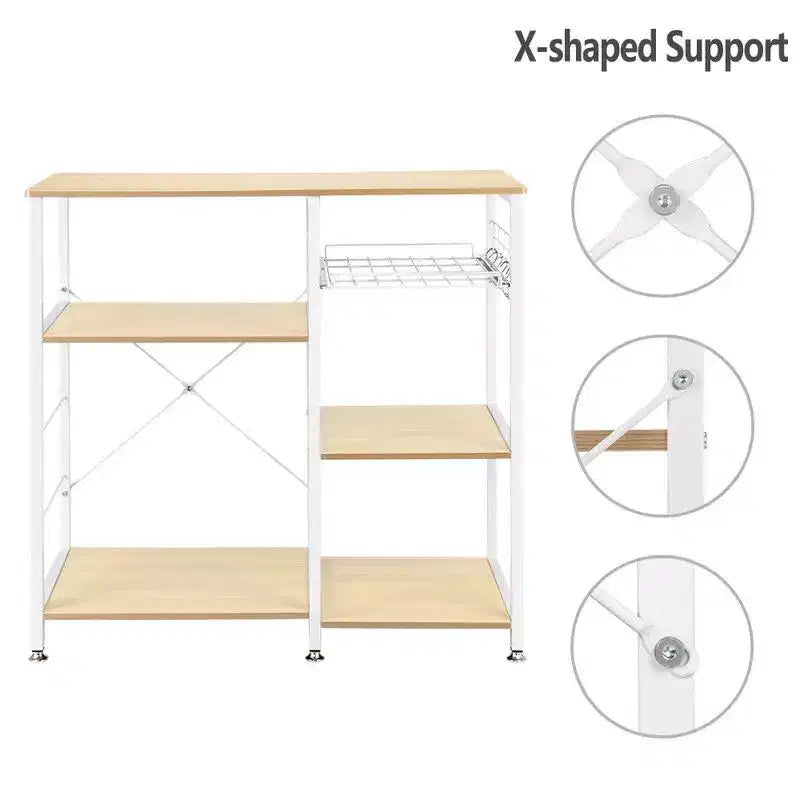 Metal 3-Tier Microwave & Kitchen Baker's Rack 35.5"