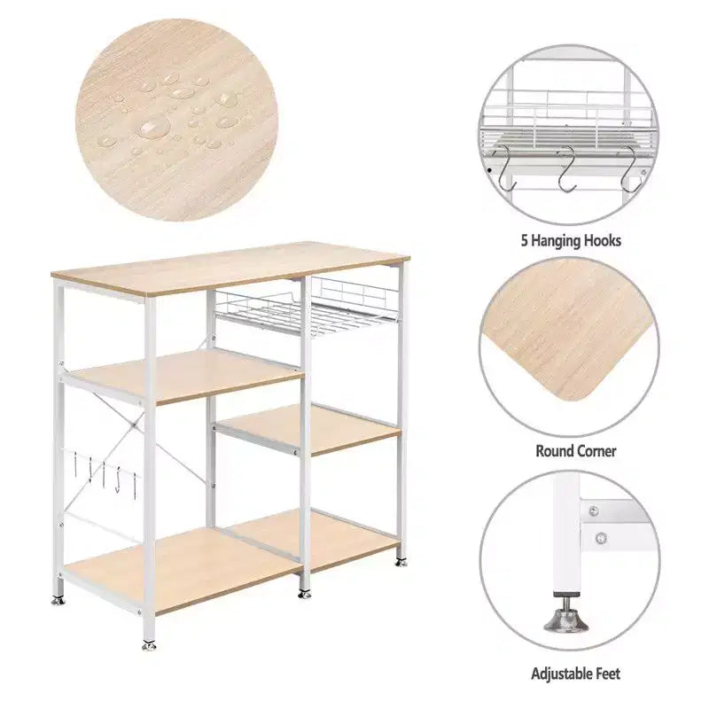 Metal 3-Tier Microwave & Kitchen Baker's Rack 35.5"