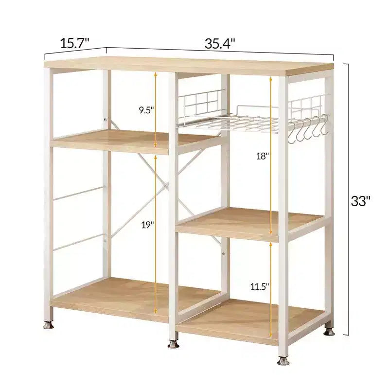Metal 3-Tier Microwave & Kitchen Baker's Rack 35.5"