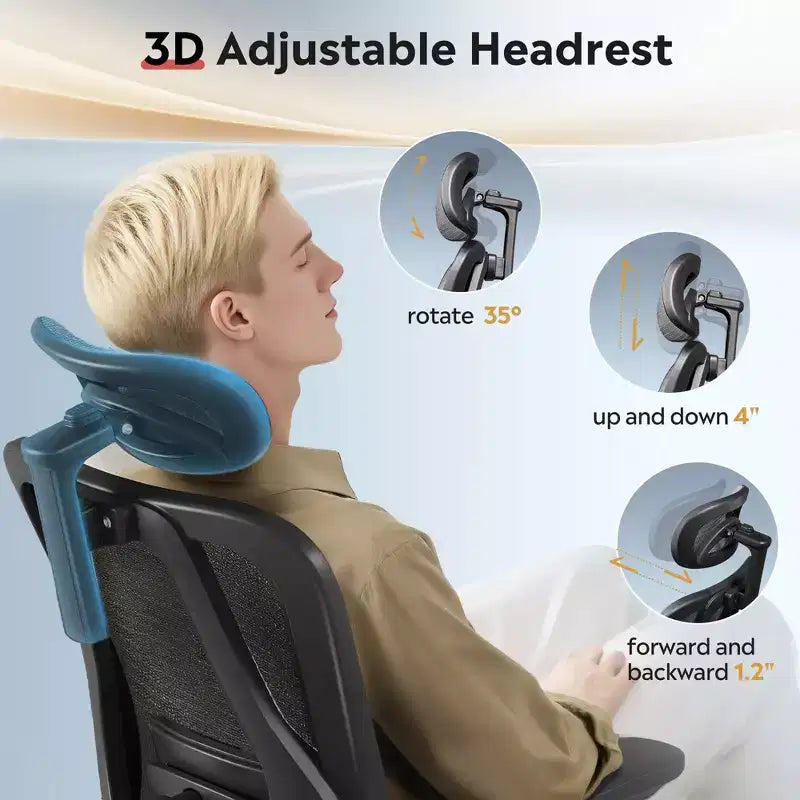 Mesh High-Back Reclining Office Chair with Footrest