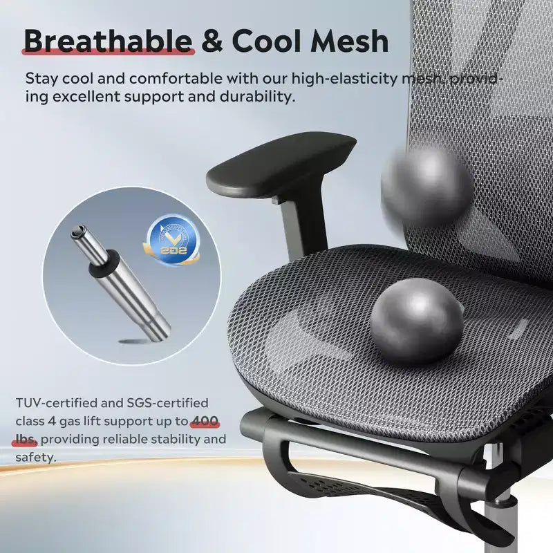 Mesh High-Back Reclining Office Chair with Footrest