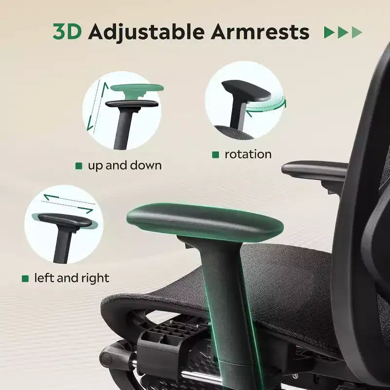 Mesh High-Back Reclining Office Chair with Footrest