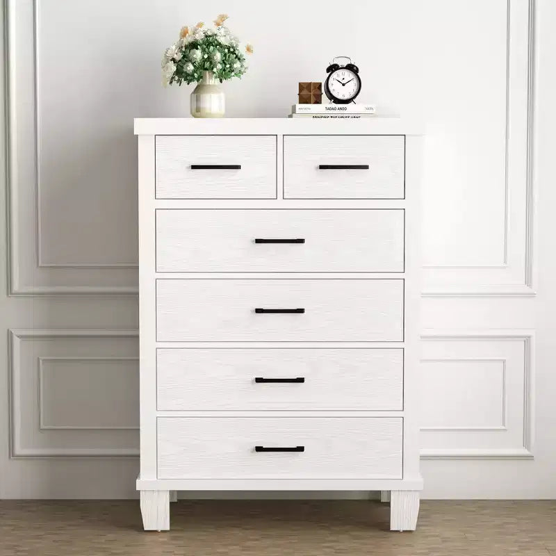 Wood 6-Drawer Dresser 45"H