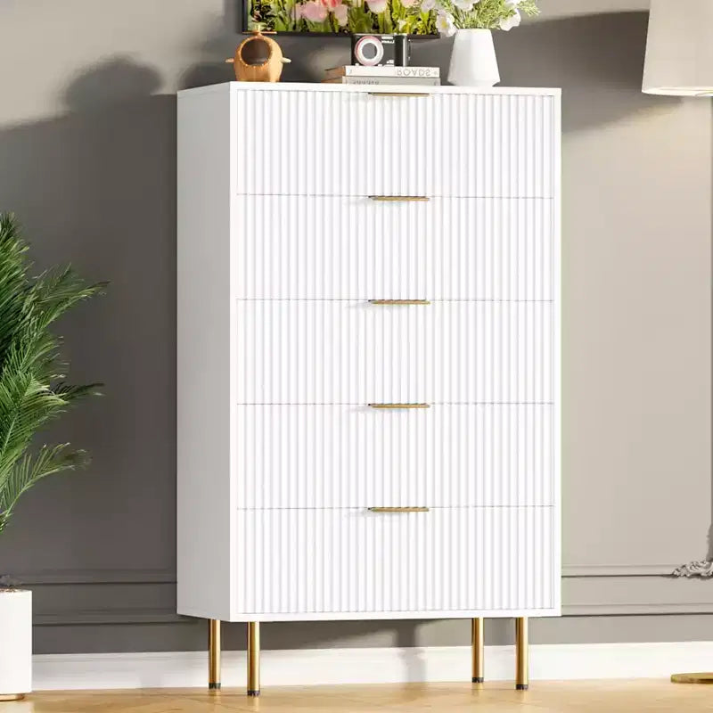 MDF 5-Drawer Dresser with Wide Drawers