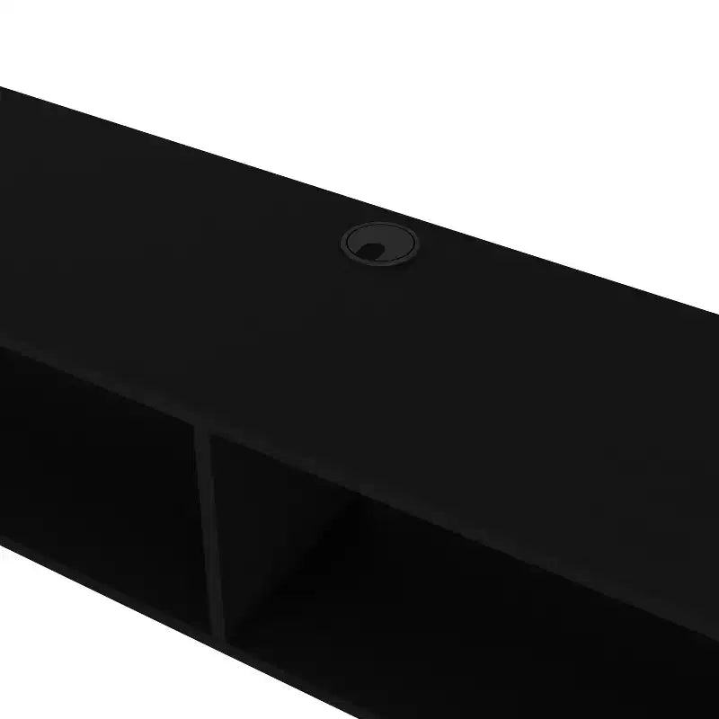 Wood Floating TV Stand 59" with 2-Tier Shelves