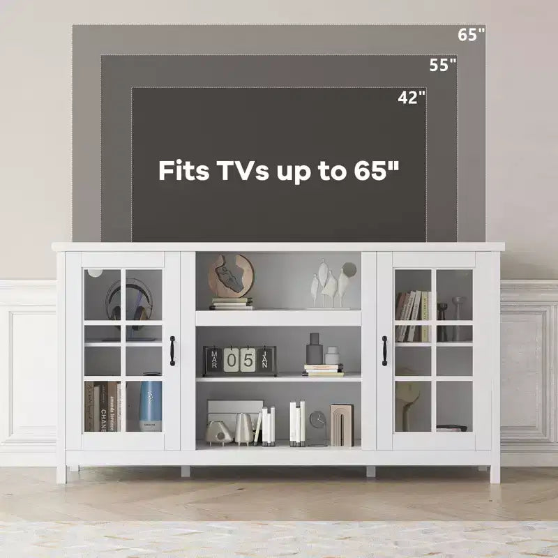 Wood TV Stand & Media Console 65"
