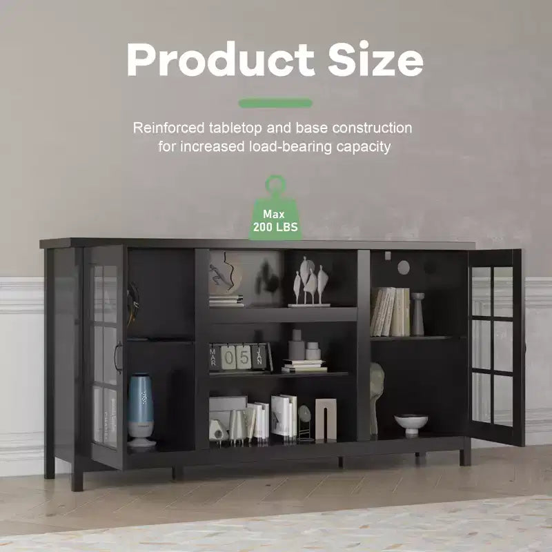 Wood TV Stand & Media Console 65"