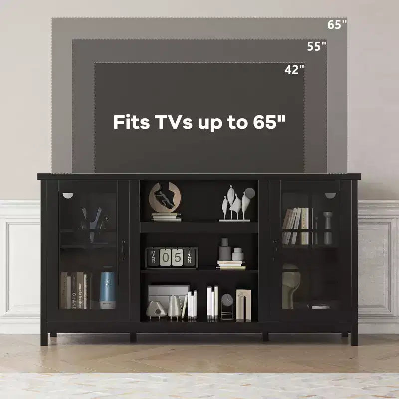 Wood TV Stand & Media Console 65"