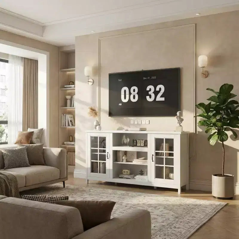 Wood TV Stand & Media Console 65"