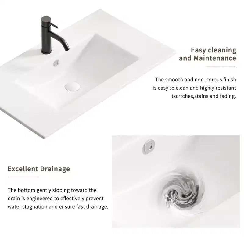 Ceramic Bathroom Vanity Sink 24''