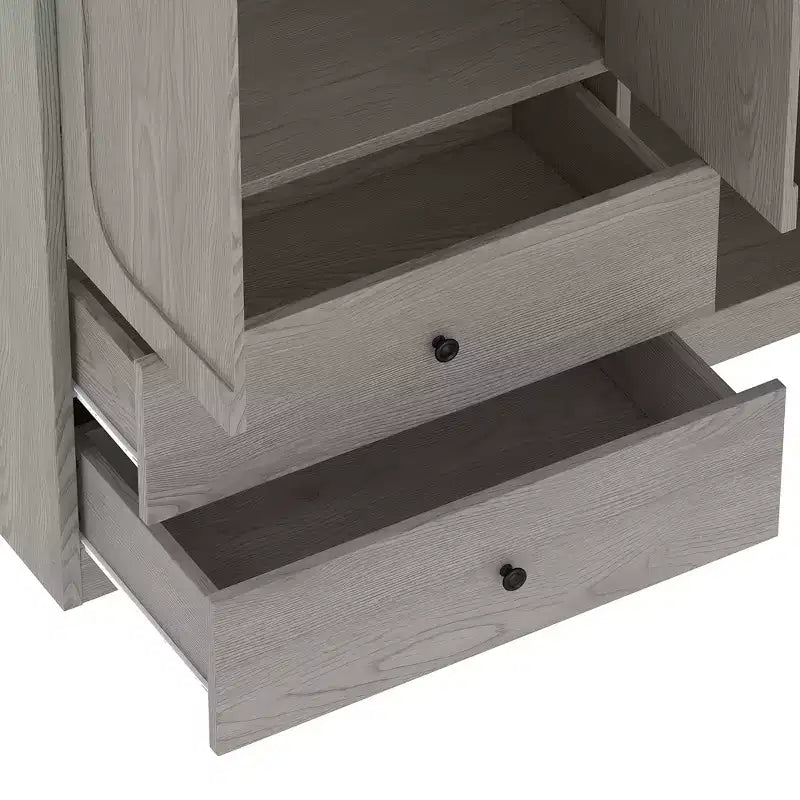 MDF Wardrobe with Fold-Down Desk 43.7''W x 68.9''H