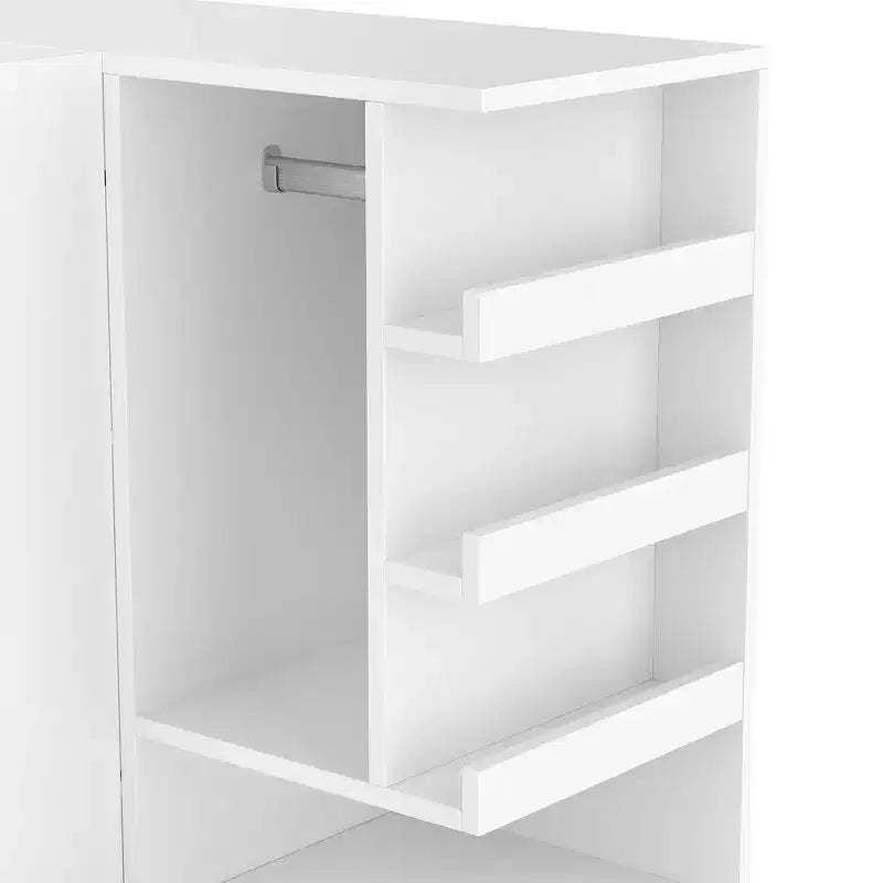 MDF Wardrobe with Fold-Down Desk 43.7''W x 68.9''H