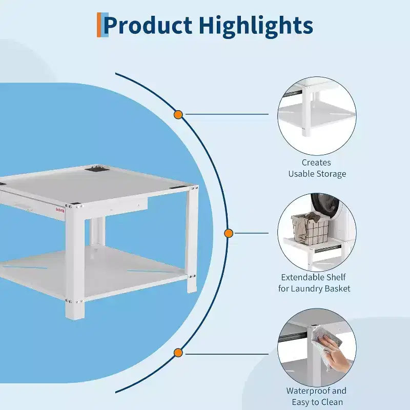 Carbon Steel Laundry Pedestal 29''W × 29''D × 20''H
