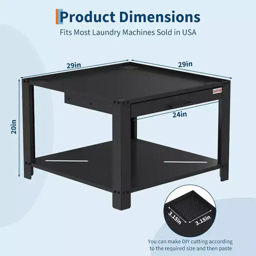 Carbon Steel Laundry Pedestal 29''W × 29''D × 20''H