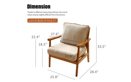 Fabric & Solid Wood Accent Chair